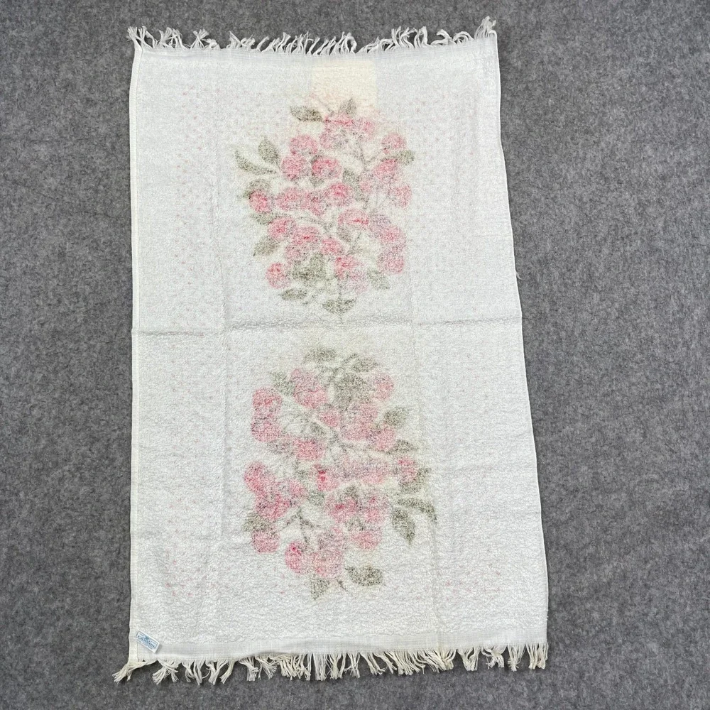 Vintage Town House Kitchen Terry Towel Cherry Polka Dot Fringed MCM 50s USA
